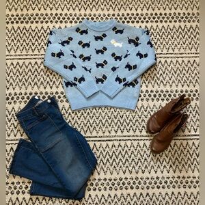 Stranger Things Blue Dog Pattern Sweater